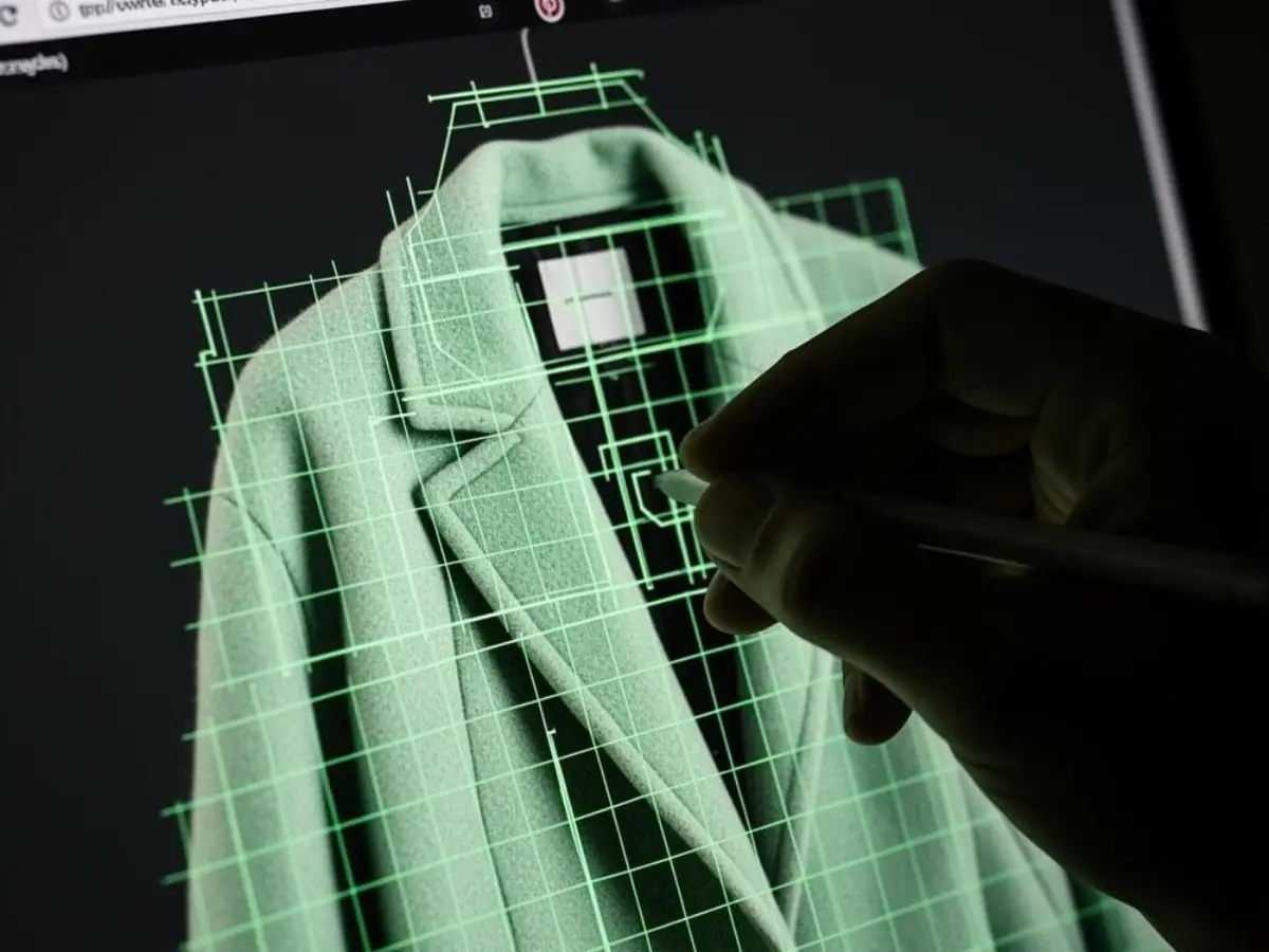 AI Fashion Scanner extension scanning a wool coat on a browser